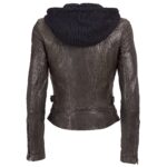 Women Leather Jacket With Hood