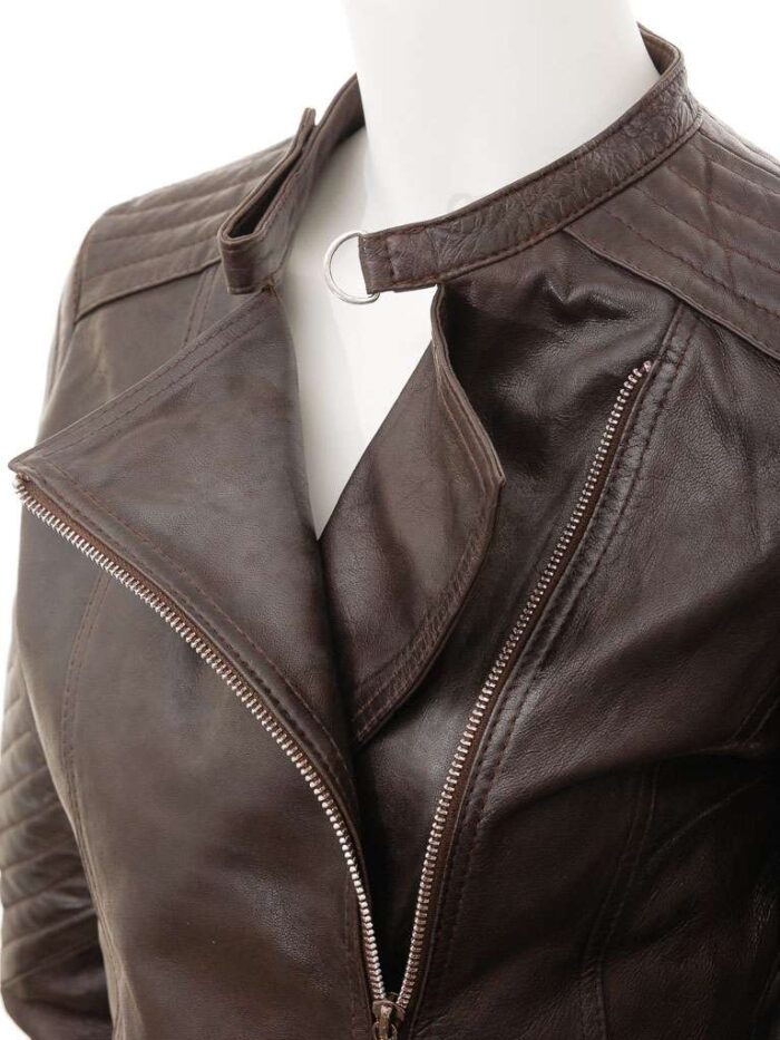 Puffer Women Leather Jacket