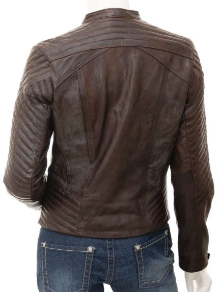 Puffer Women Leather Jacket