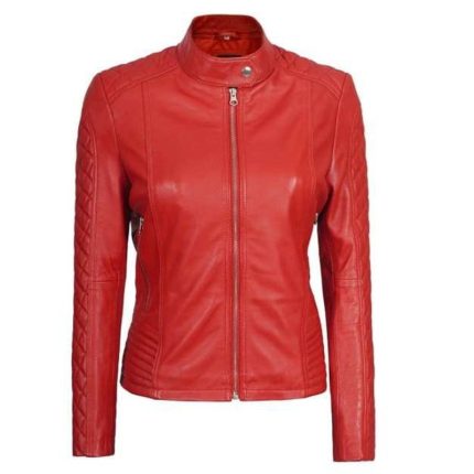 Red Women Leather Jacket