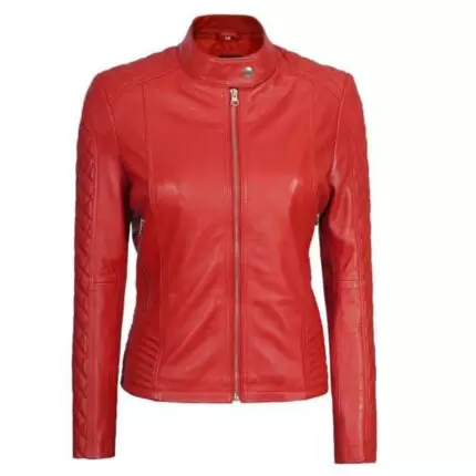 Red Women Leather Jacket