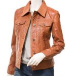 Tan Jean Leather Jacket