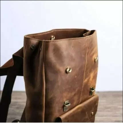 Distressed Leather Backpack Bag