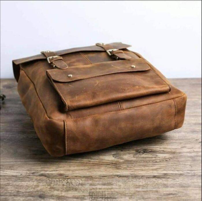 Distressed Leather Backpack Bag