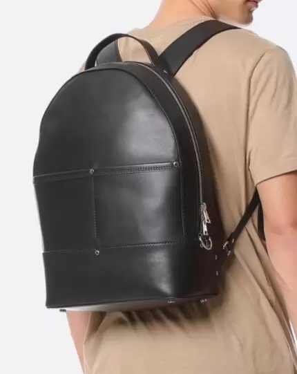 Black Leather Backpack Bag