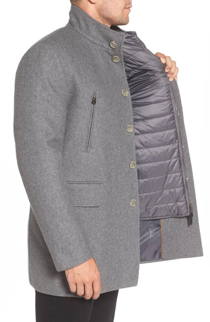 Wool Blazer Coat Gray