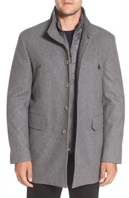 Wool Blazer Coat Gray