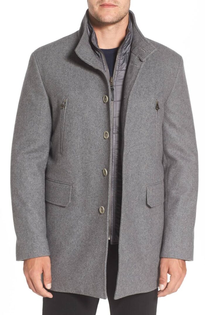 Wool Blazer Coat Gray